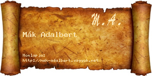 Mák Adalbert névjegykártya